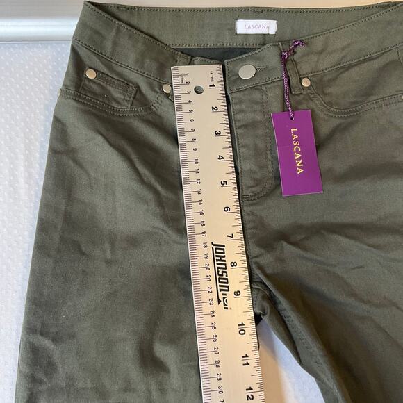 Lascana Women Skinny Khaki Pants size 2 US Olive Green Mid Rise Stretch NWT - Picture 5 of 11